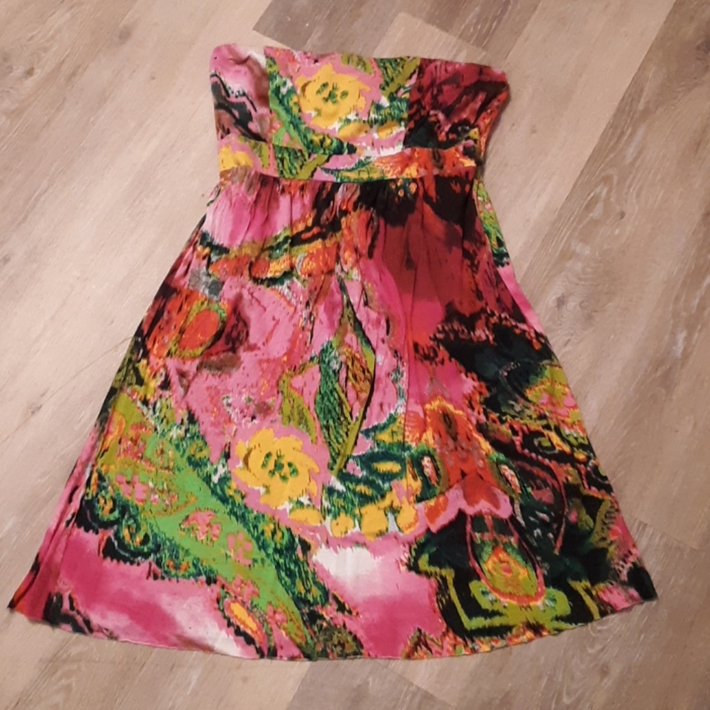 Matty M Gorgeous strapless printed mini dress-S